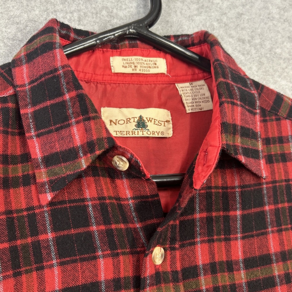 Flannel Vintage Northwest Territory Quilted Shirt Jacket Sz M Grunge Skater 90s